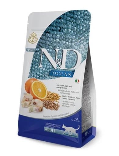 Сухий корм Farmina N&D Ocean Low Grain ADULT з тріскою та апельсином для котів
