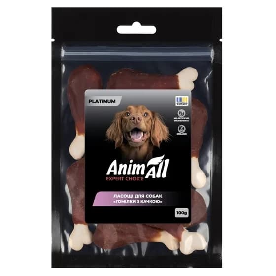 Ласощі AnimAll PLATINUM Organic гомілки з качкою для собак
