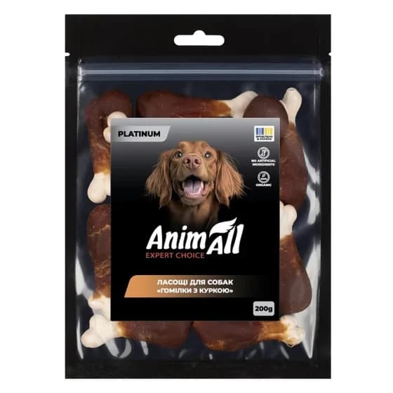 Ласощі AnimAll PLATINUM Organic гомілки з куркою для собак