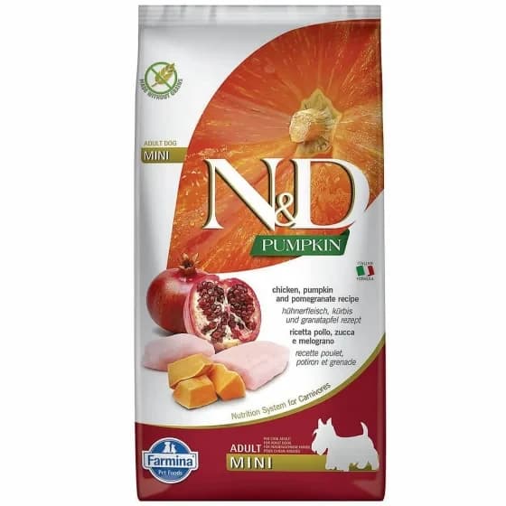 Сухий корм Farmina N&D Grain Free PUMPKIN CHICKEN & POMEGRANATE ADULT MINI з куркою для дрібних порід собак 2