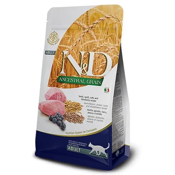 Сухий корм Farmina N&D Low Grain LAMB & BLUEBERRY ADULT з ягням для дорослих котів