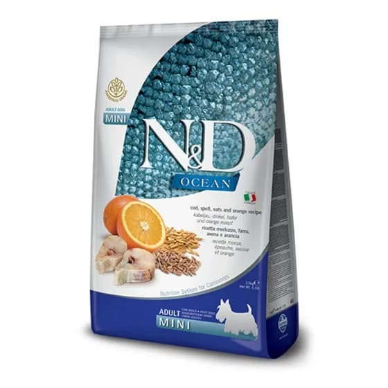 Сухий корм Farmina N&D Low Grain Ocean ADULT MINI з тріскою та апельсином для дрібних порід собак