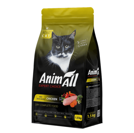 Сухий корм AnimAll Супер Преміум з куркою для дорослих котів