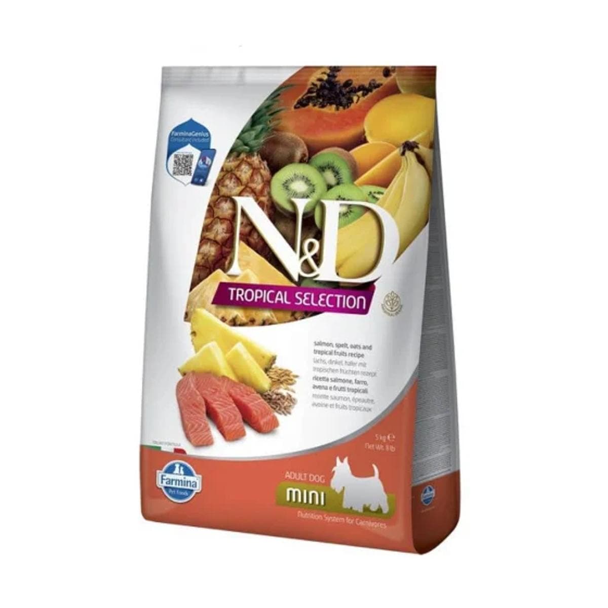 Сухий корм Farmina N&D TROPICAL SELECTION SALMON ADULT MINI з лососем та тропічними фруктами для дрібних порід собак