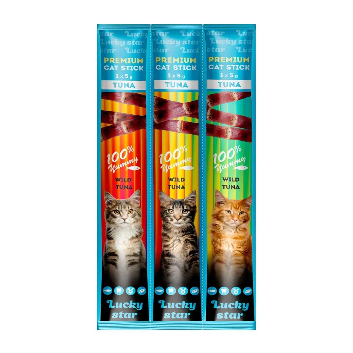 Ласощі Lucky Star Tuna мʼясні стіки з тунцем для котів, 5 г х 3 шт