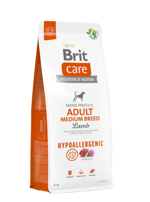 Сухий корм Brit Care Dog Hypoallergenic Adult Medium Breed гіпоалергенний корм з ягням для собак середніх порід