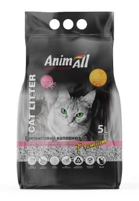 Бентонітовий білий наповнювач AnimAll з ароматом дитячої пудри