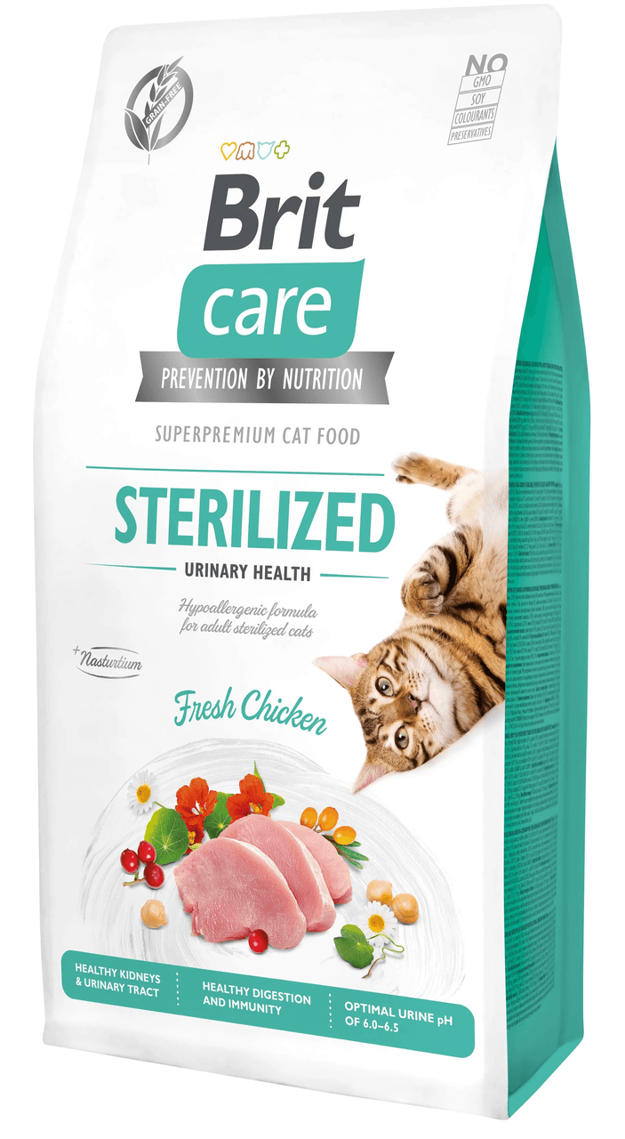 Сухий корм Brit Care Cat Grain-Free Sterilized Urinary Health Fresh Chicken беззерновий з куркою для підримки сечовидільної системи стерилізованих котів