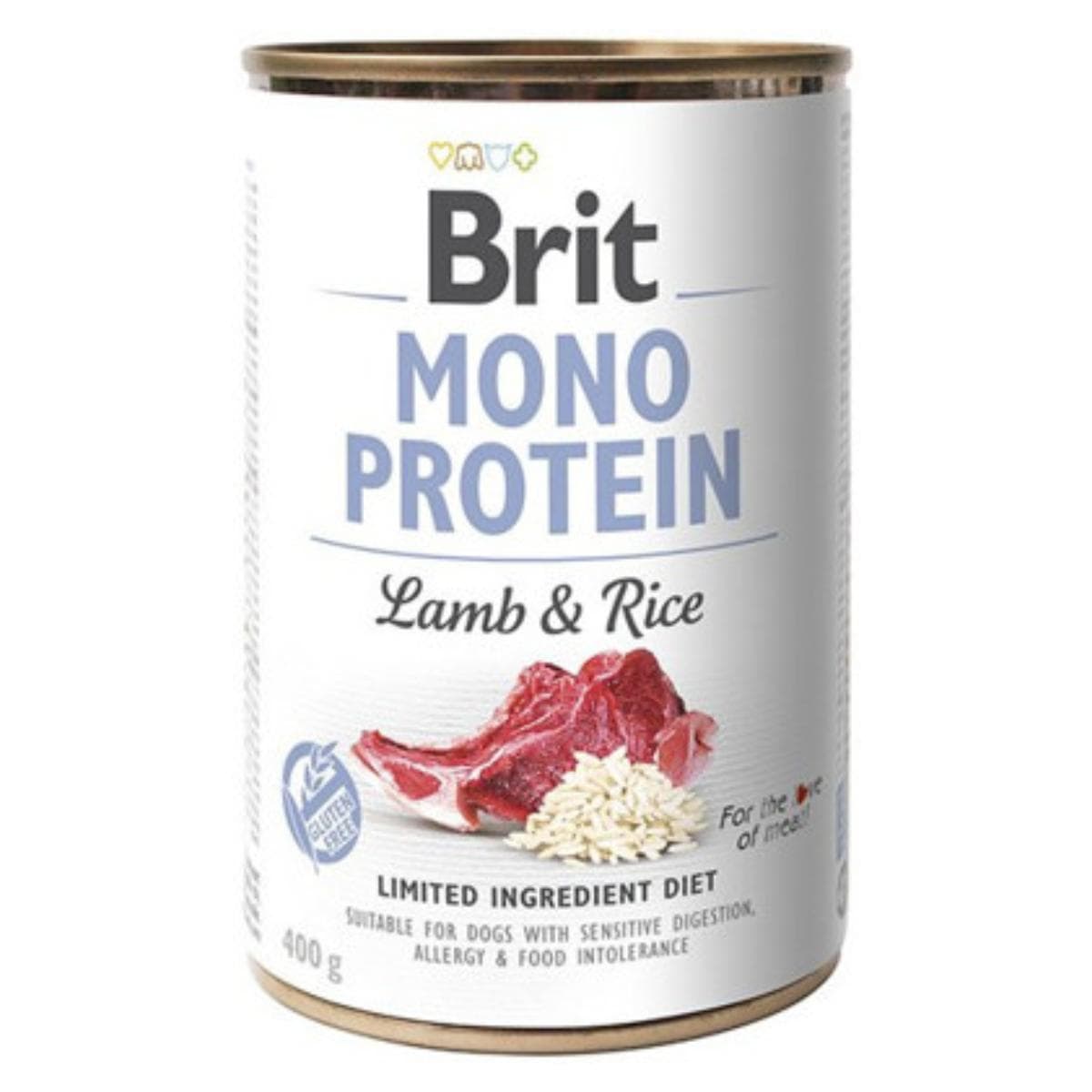 Вологий корм Brit Mono Protein Lamb & Rice консерва з ягням і рисом