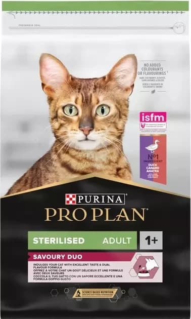 Сухий корм Purina Pro Plan Sterilised Savoury Duo Duck з качкою для стерилізованих котів