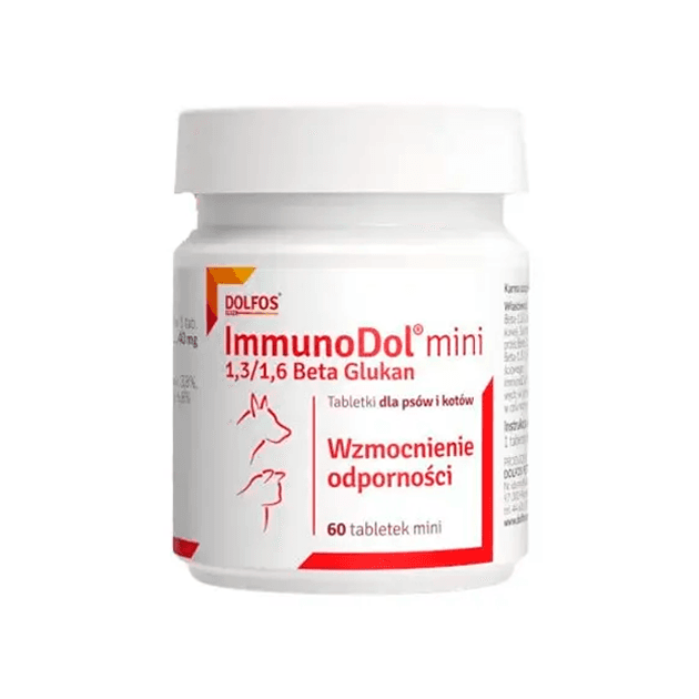 Добавка Dolfos Immunodol Mini імуностимулятор для дрібних порід собак і котів, 60 таблеток