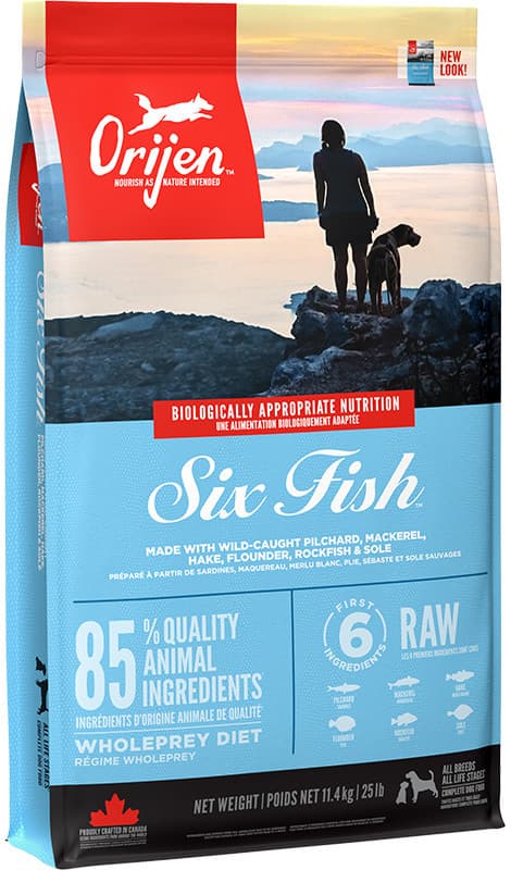 Сухий корм Orijen Six Fish з рибою для собак