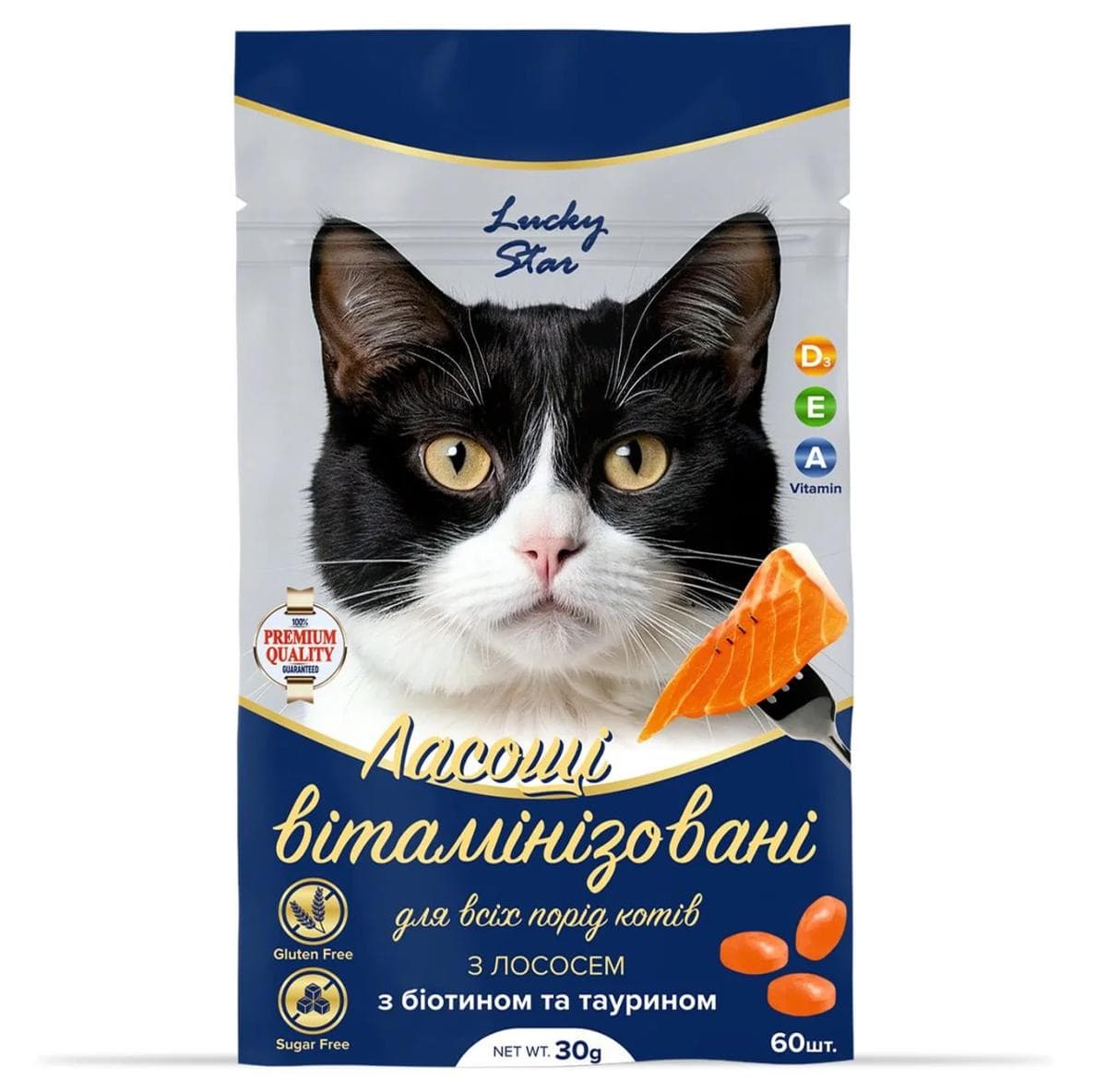 Ласощі Lucky Star вітамінізовані з лососем для котів