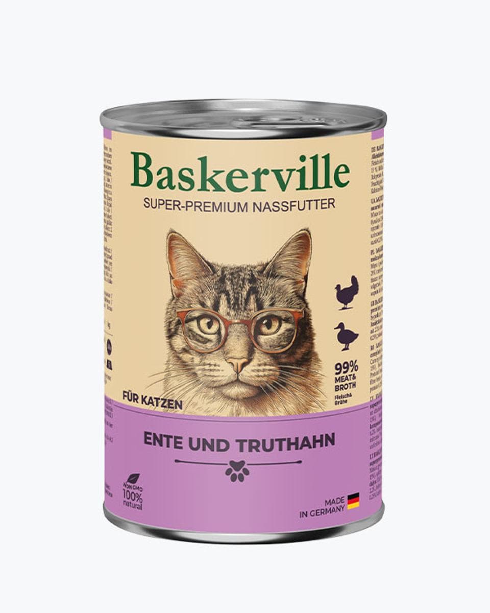 Вологий корм Baskerville Super Premium з качкою та індичкою для котів