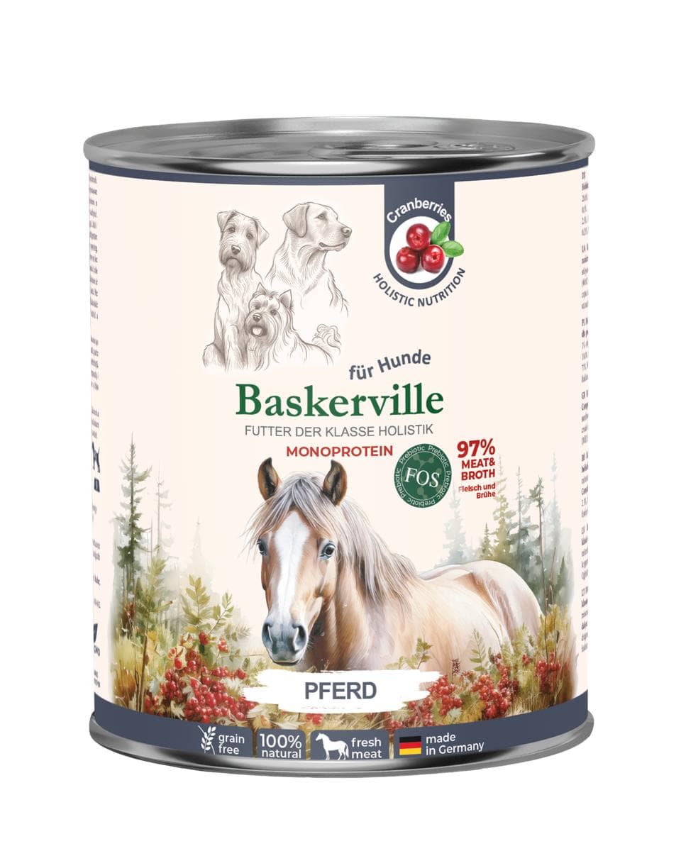 Вологий корм Baskerville Monoprotein холістик з кониною для собак