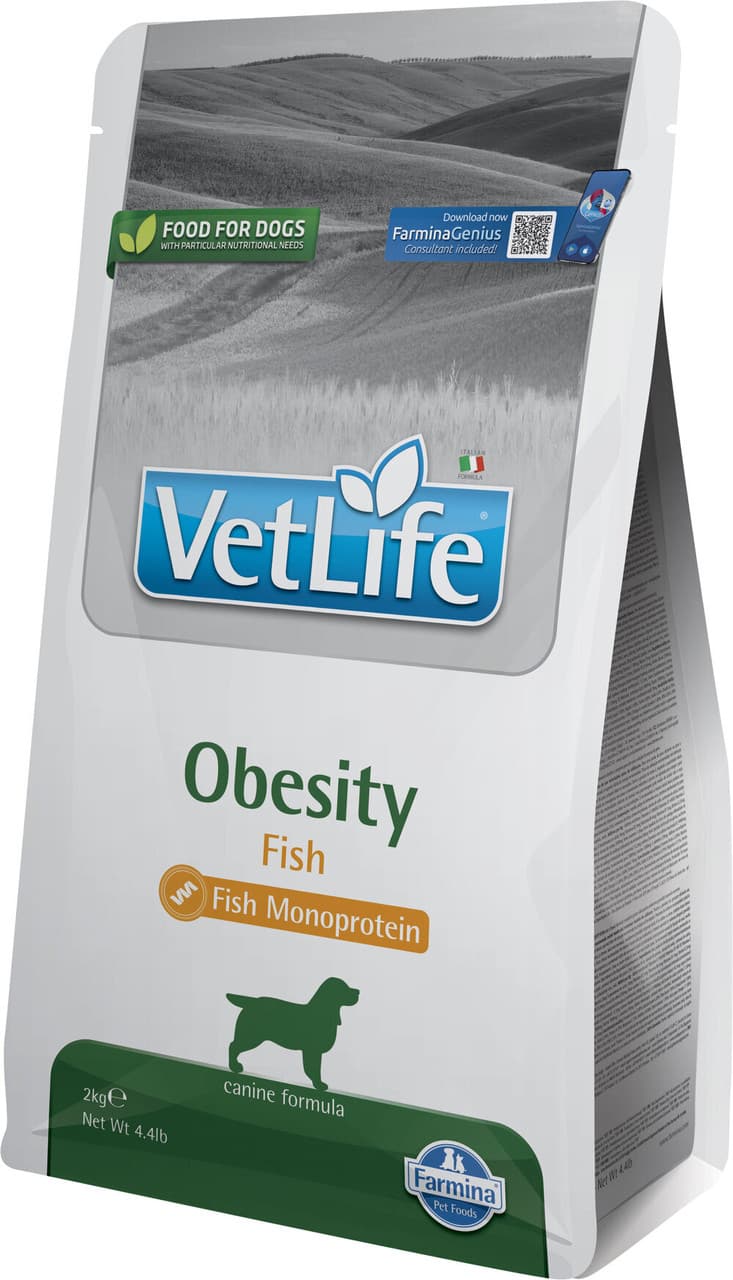 Сухий корм Farmina Vet Life Obesity Fish з рибою при надмірній вазі для собак