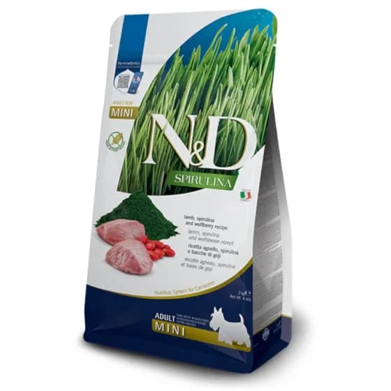 Сухий корм Farmina N&D Grain Free SPIRULINA LAMB ADULT MINI з ягням та спіруліною для дрібних порід собак