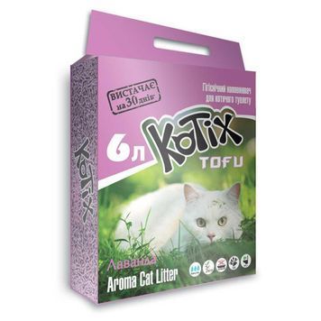 Соєвий наповнювач Kotix Tofu Lavender лаванда для котів, 6 л 2130 фото