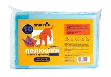 Пелюшки Smartis щоденні з ароматом лаванди для цуценят і дорослих собак 60 х 90 см, 10 шт 2330 фото
