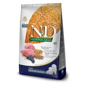 Сухой корм Farmina N&D Low Grain LAMB & BLUEBERRY PUPPY MEDIUM MAXI с ягненком для средних и крупных пород щенков, 12 кг 3050 фото