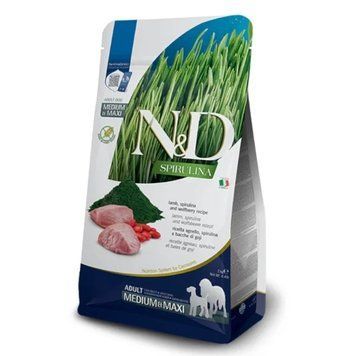 Сухой корм Farmina N&D Grain Free SPIRULINA LAMB ADULT MEDIUM MAXI с ягненком и спирулиной для средних и крупных пород собак, 2 кг 3100 фото