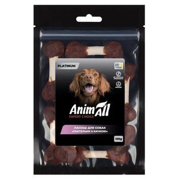 Лакомство AnimAll PLATINUM Organic гантели с уткой для собак, 100 г 3260 фото