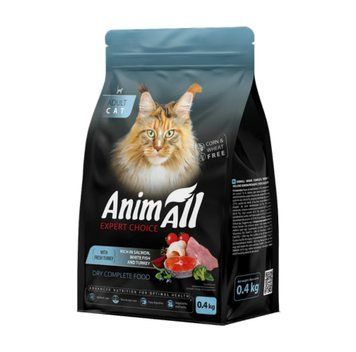 Сухий корм AnimAll Супер Преміум з лососем, білою рибою та індичкою для дорослих котів, 400 г 2992 фото