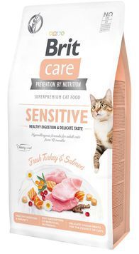 Сухой корм Brit Care Grain-Free Sensitive Healthy Turkey & Salmon с индейкой и лососем для кошек, 7 кг 2117 фото