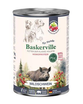 Влажный корм Baskerville Monoprotein холистик с диким кабаном для собак, 400 г 2872 фото