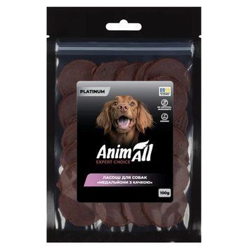 Лакомство AnimAll PLATINUM Organic медальоны с уткой для собак, 100 г 3139 фото