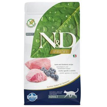 Сухой корм Farmina N&D Grain Free PRIME LAMB & BLUEBERRY ADULT с ягненком для взрослых котов, 1,5 кг 3055 фото