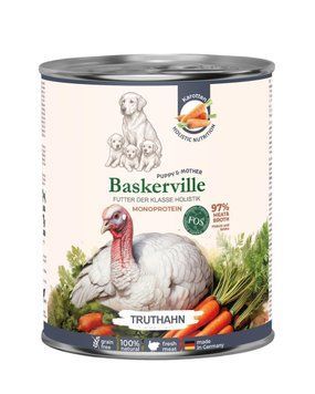 Вологий корм Baskerville Monoprotein холістик з індичкою для вагітних собак та цуценят, 800 г 2874 фото