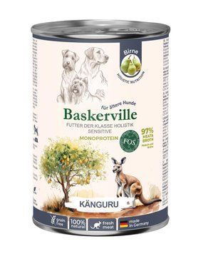 Влажный корм Baskerville Monoprotein холистик с кенгуру для чувствительного пищеварения и пожилых собак, 400 г 2875 фото