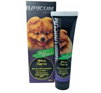 Фітопаста UNICUM Duo мультивітамінна, для травлення собак, 100 г 2701 фото