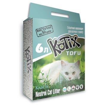 Соєвий наповнювач Kotix Tofu Classic для котів, 6 л 2129 фото