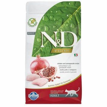 Сухий корм Farmina N&D Grain Free PRIME CHICKEN & POMEGRANATE ADULT з куркою для дорослих котів, 10 кг 3059 фото