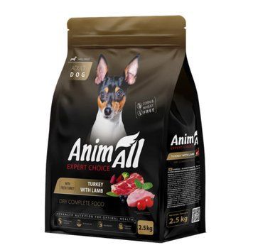 Сухой корм AnimAll Супер Премиум с индейкой и ягненком для малых пород собак, 2,5 кг 3010 фото