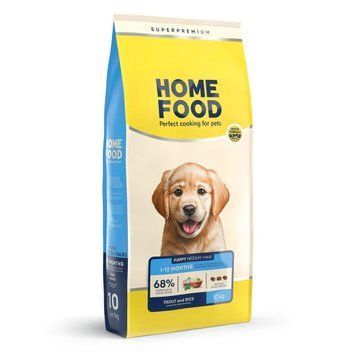 Сухой корм Home Food Puppy Medium and Maxi гипоаллергенный с форелью и рисом для щенков больших пород, 10 кг 2498 фото