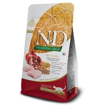 Сухой корм Farmina N&D Low Grain CHICKEN & POMEGRANATE NEUTERED ADULT с курицей для стерилизованных котов, 10 кг 3064 фото