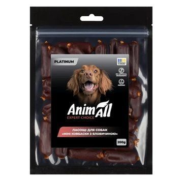 Лакомство AnimAll PLATINUM Organic мини колбаски с говядиной для собак, 200 г 3152 фото