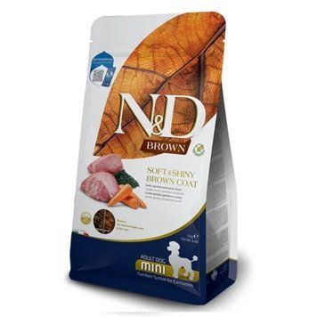 Сухой корм Farmina N&D Grain Free BROWN COAT LAMB & CARROT ADULT MINI с ягненком для мелких пород собак с коричневой шерстью, 2 кг 3102 фото