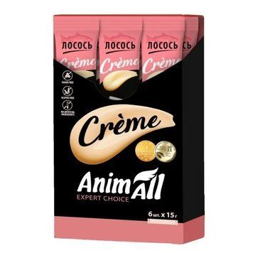 Ласощі AnimAll Expert Choice Сr&egrave;me з лососем для котів, 6 х 15 г 3210 фото