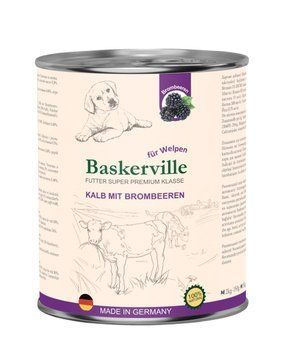 Влажный корм Baskerville Super Premium с телятиной и ежевиком для щенков, 800 г 2891 фото