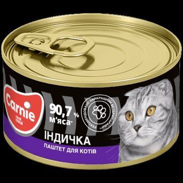 Паштет Carnie з індичкою для дорослих котів, 100 г 2353 фото