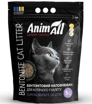 Бентонітовий наповнювач AnimAll гранульований для котів, 5 кг 2407 фото