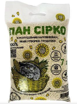 Кукурудзяний наповнювач Пан Сірко для котів, 7 л 3286 фото