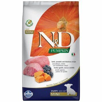 Сухий корм Farmina N&D Grain Free PUMPKIN LAMB & BLUEBERRY PUPPY MINI з ягням для дрібних порід цуценят, 2,5 кг 3027 фото