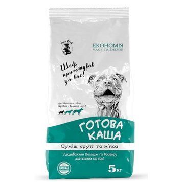 Готова Каша Lapa Chef з мʼясом для середніх та великих порід собак, 5 кг 3330 фото