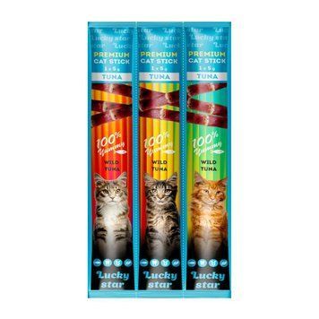 Ласощі Lucky Star Tuna мʼясні стіки з тунцем для котів, 5 г х 3 шт 3289 фото