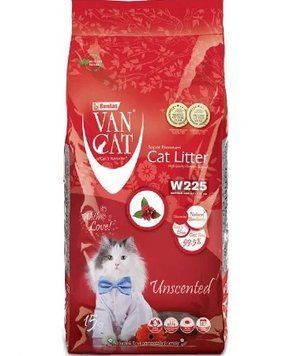Бентонітовий наповнювач VanCat Unscented без аромату для котів, 15 кг 2311 фото